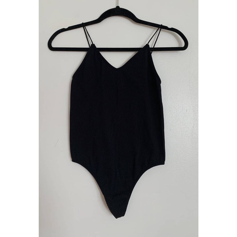 Black Target Colsie Ribbed V-Neck Bodysuit S